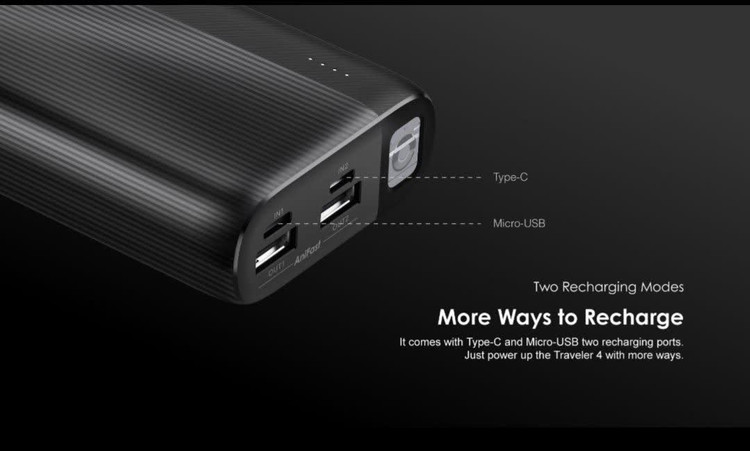 پاوربانک اورایمو مدل Orimo Traveler4 10.5W با ظرفیت 20000 میلی امپر ساعت