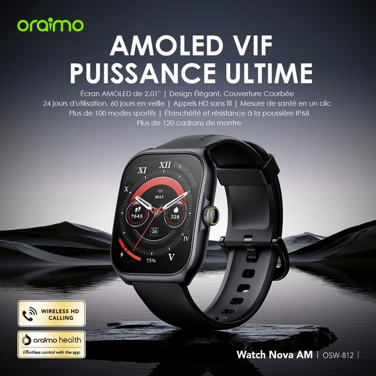 ساعت هوشمند اورایمو مدل Oraimo Watch Nova AM (OSW‑812)